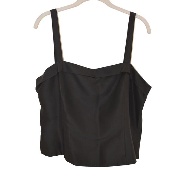 Y2K Black Silk Spaghetti Strap Shell Size X Large - Picture 1 of 6